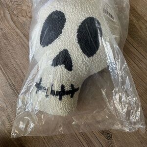 Marshalls White and Black Skull Hooked Pillow